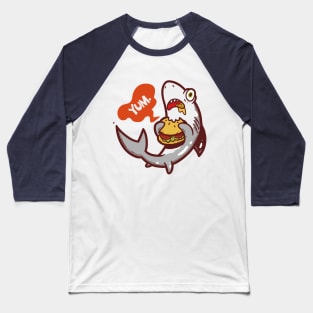 Burger Shark Baseball T-Shirt